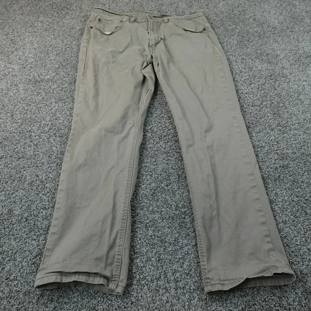 Levis Jeans Mens 34X30 Beige Tan Brown Denim Pants 541 Athletic Taper Stretch